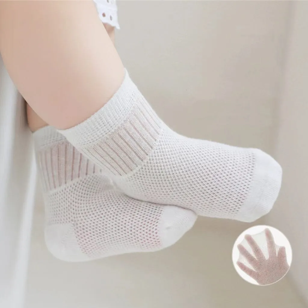 Color-Block Summer Mesh Socks [Set of 4]