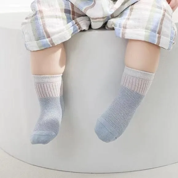 Color-Block Summer Mesh Socks [Set of 4]