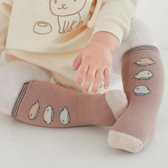Colorblock Cartoon Non-Slip Baby Knee Socks [Set of 5]