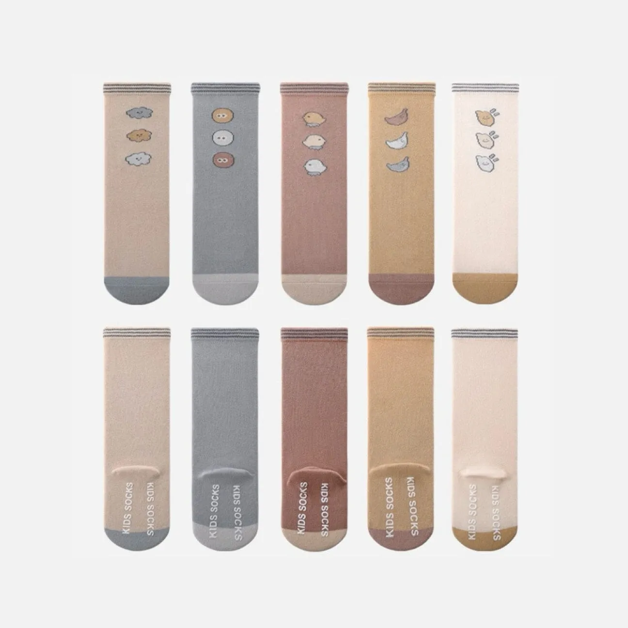 Colorblock Cartoon Non-Slip Baby Knee Socks [Set of 5]