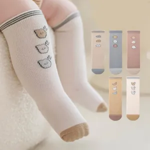 Colorblock Cartoon Non-Slip Baby Knee Socks [Set of 5]