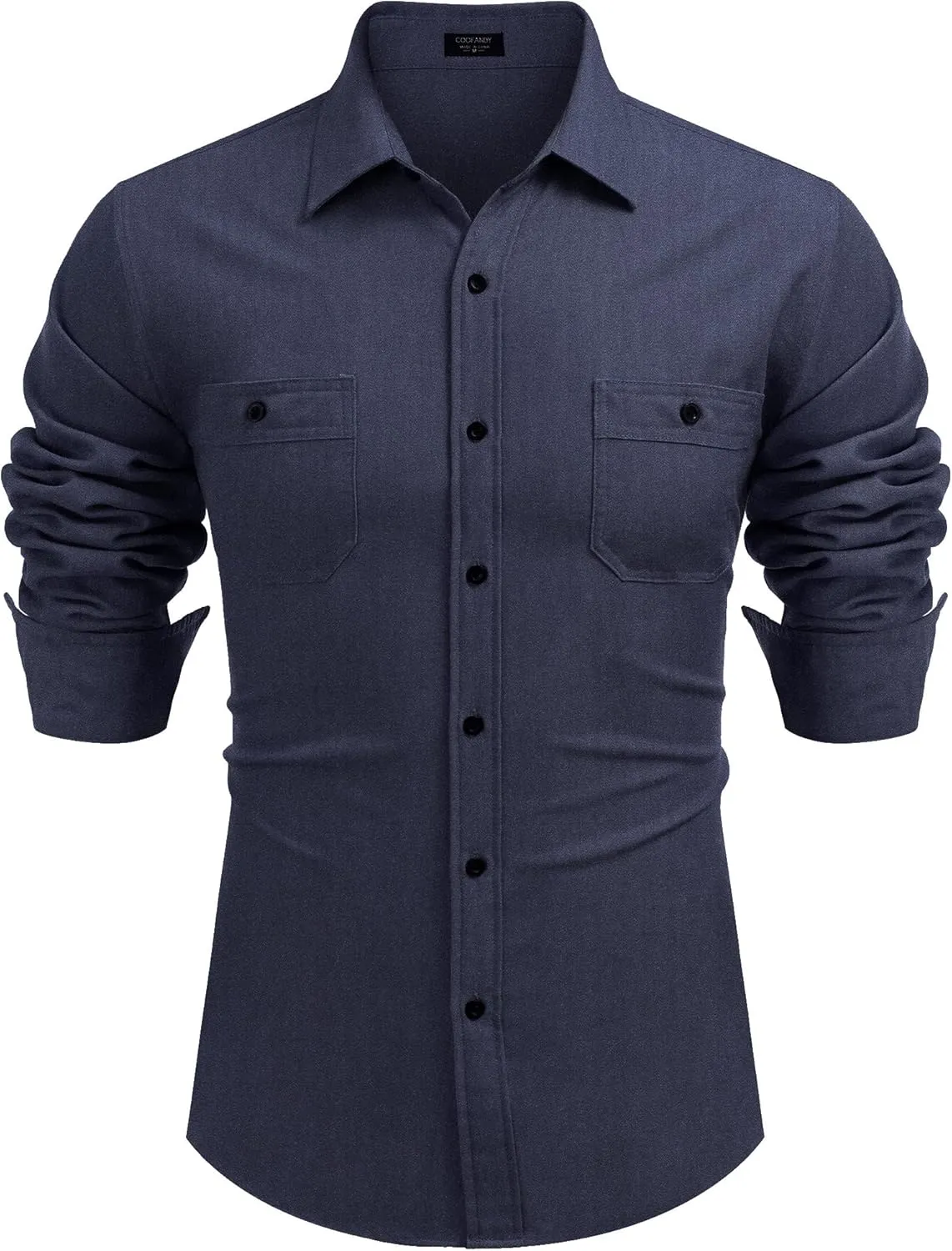 COOFANDY Mens Casual Button Down Shirts Long Sleeve Wrinkle Free Untucked Dress Shirts