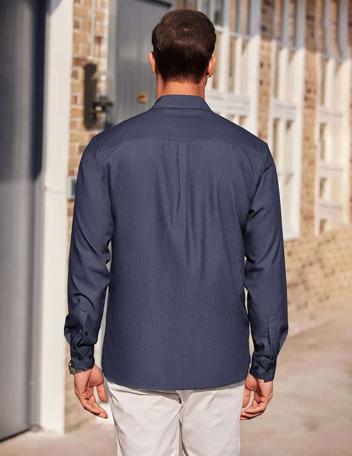 COOFANDY Mens Casual Button Down Shirts Long Sleeve Wrinkle Free Untucked Dress Shirts
