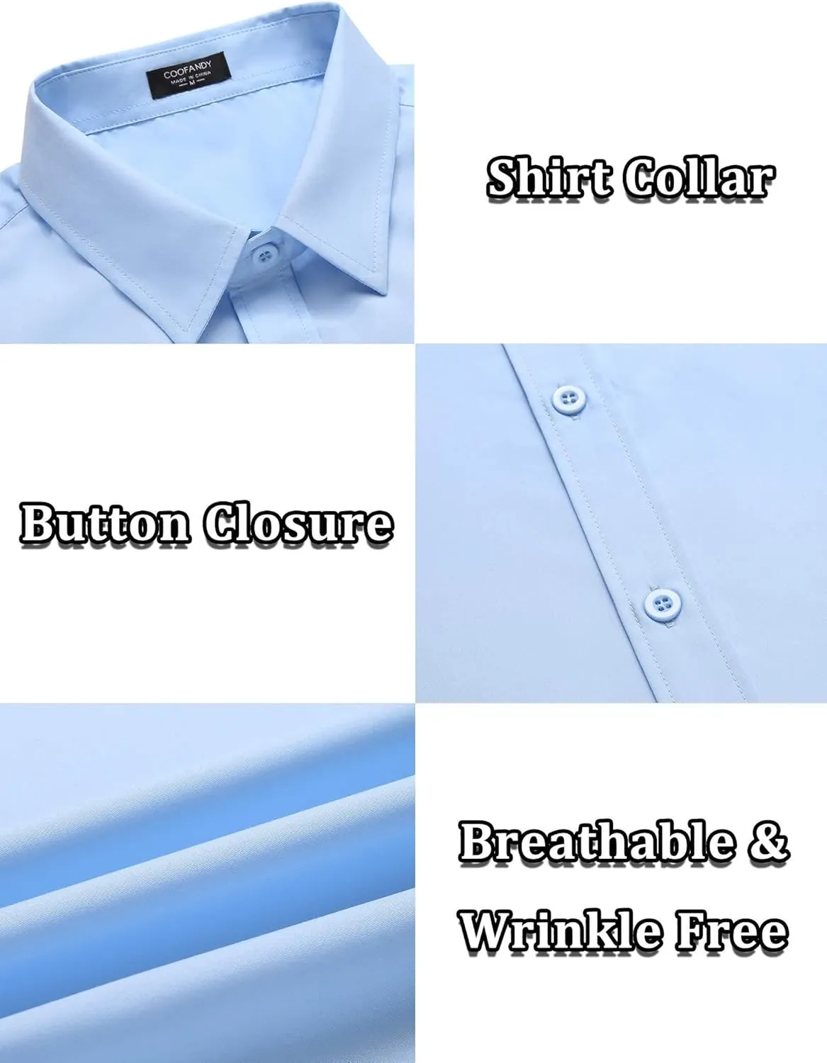 COOFANDY Men's Casual Dress Shirts Short Sleeve Wrinkle Free Casual Button Down Shirts