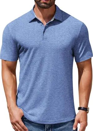 COOFANDY Men's Casual Polo Shirts Short Sleeve Classic Basic Tee Button Collar Shirt Summer Golf T-Shirt