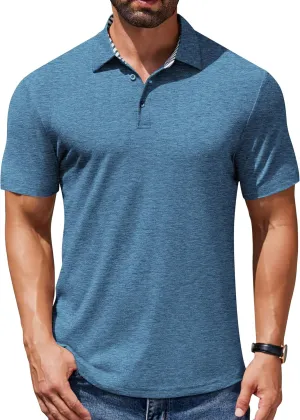 COOFANDY Men's Casual Polo Shirts Short Sleeve Classic Basic Tee Button Collar Shirt Summer Golf T-Shirt