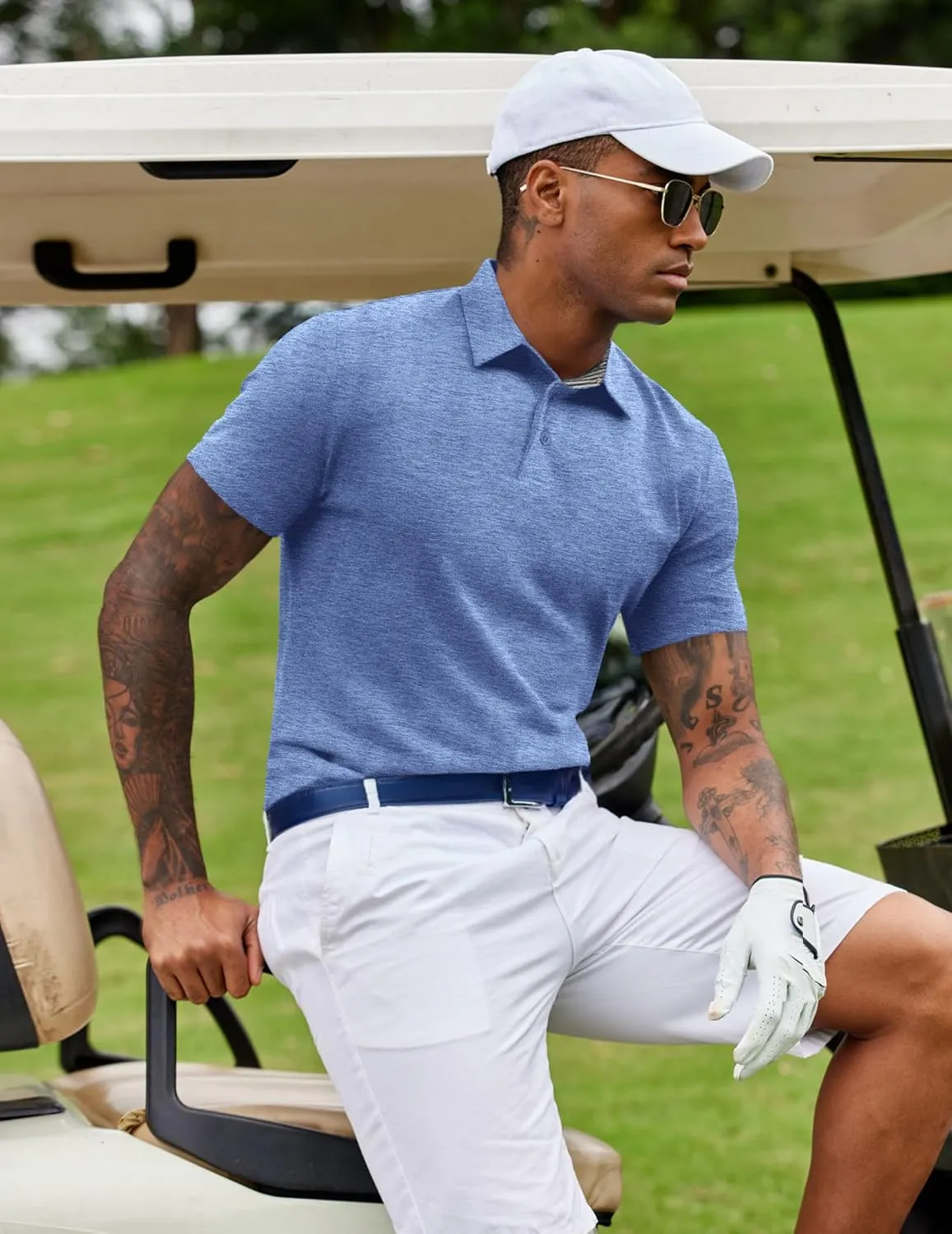 COOFANDY Men's Casual Polo Shirts Short Sleeve Classic Basic Tee Button Collar Shirt Summer Golf T-Shirt