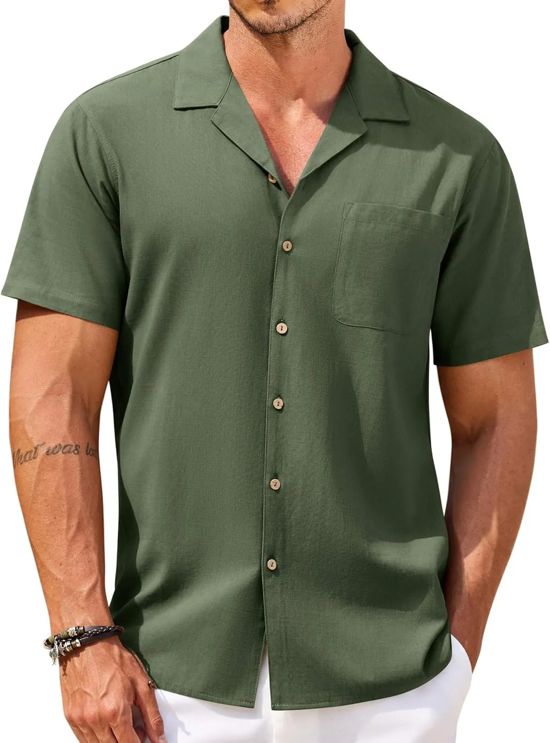 COOFANDY Men's Hawaiian Floral Shirts Cotton Linen Button Down Tropical Holiday Beach Shirts