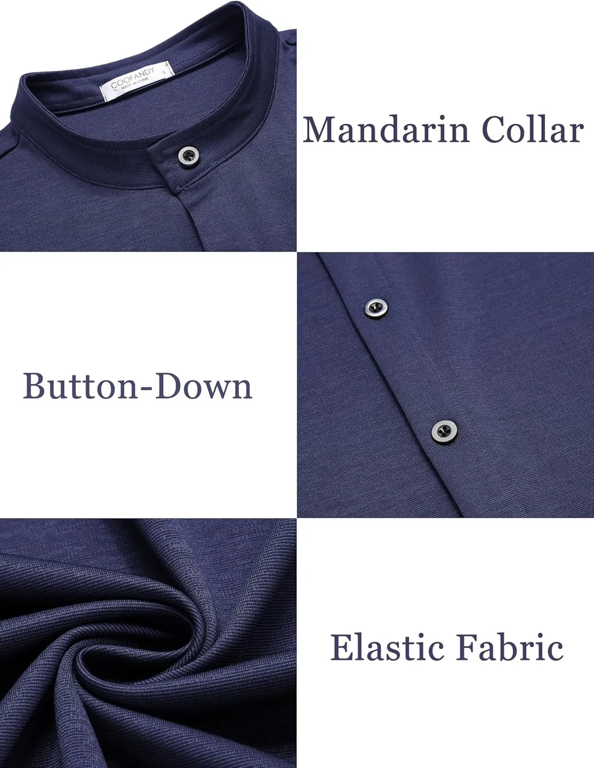 COOFANDY Mens's Long Sleeve Button Up Shirts Athletic Fitted Dress Shirts Silm Fit
