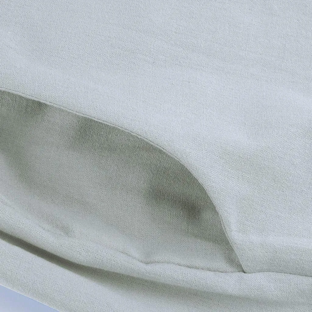 Cotton Linen Pants Women Straight Leg Summer Casual Loose Drawstring High Waist Palazzo Lounge Trouser with Pockets