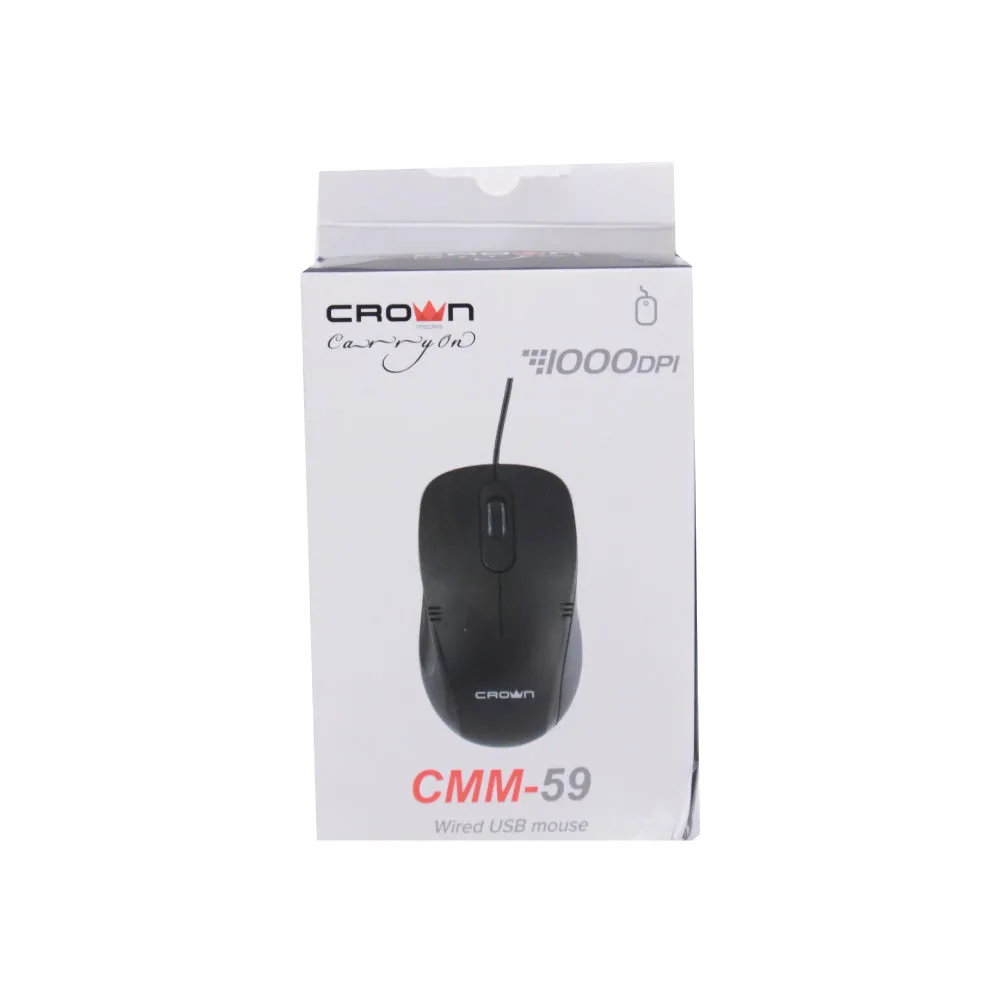 CROWN Wired USB Mouse CMM-59 1000DPI