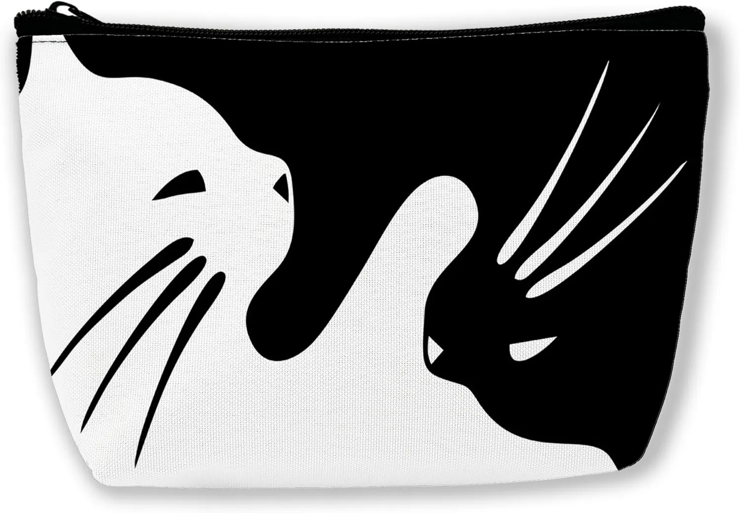 Cute Black and White Cats,Cat Makeup Bag Cosmetic Bag for Women Girls,Portable Makeup Bags Travel Toiletry Bag Organizer