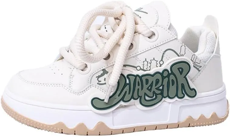 Cute Chunky Shoes Y2K  Women Girls Thick Sole Platform Sneaker Retro White Walking Shoes Vintage Dopamine Dressing Cute Kawaii Japanese Style Summer School Beach Travel