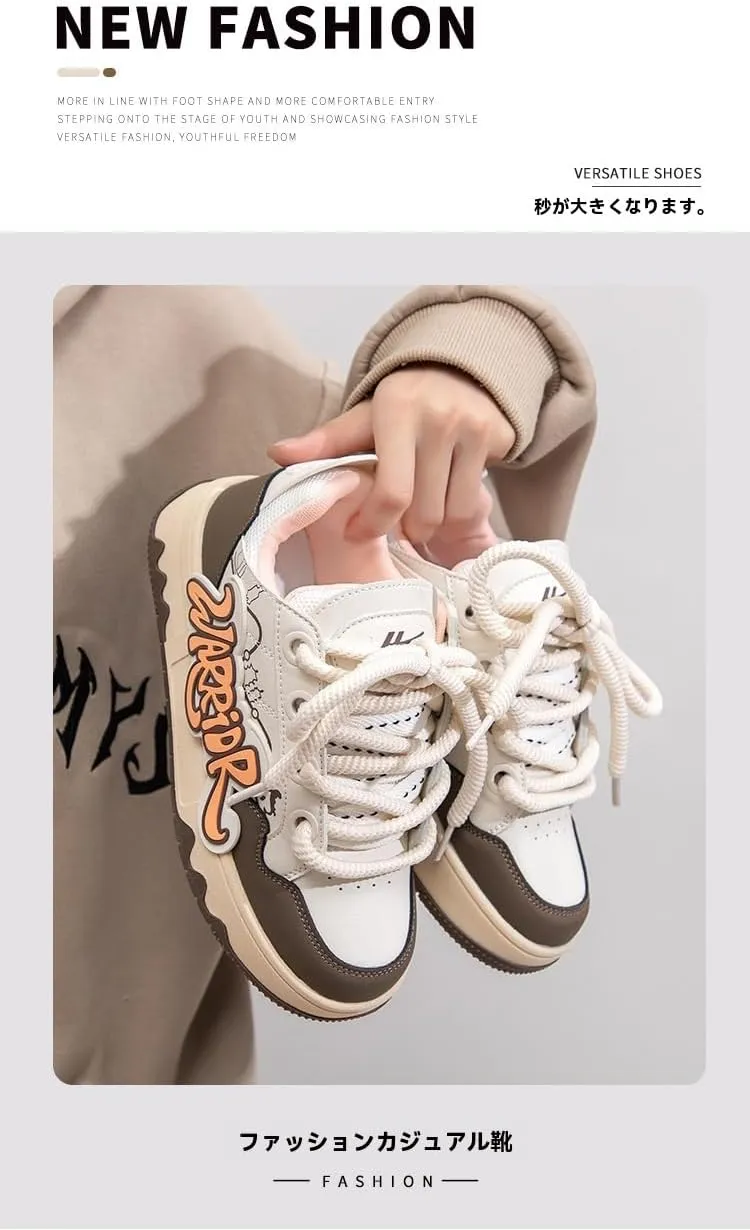 Cute Chunky Shoes Y2K  Women Girls Thick Sole Platform Sneaker Retro White Walking Shoes Vintage Dopamine Dressing Cute Kawaii Japanese Style Summer School Beach Travel