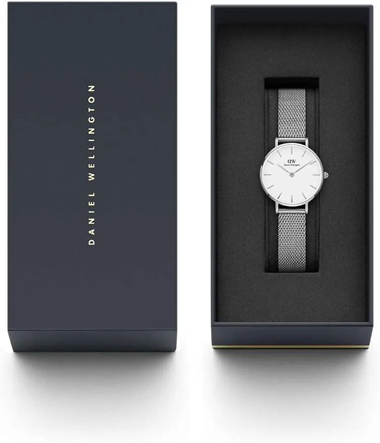 Daniel Wellington Petite Sterling Unisex Watch  Japanese Quartz Movement, Stainless Steel Mesh Strap, Water Resistant, Analog Watch for Women & Men
