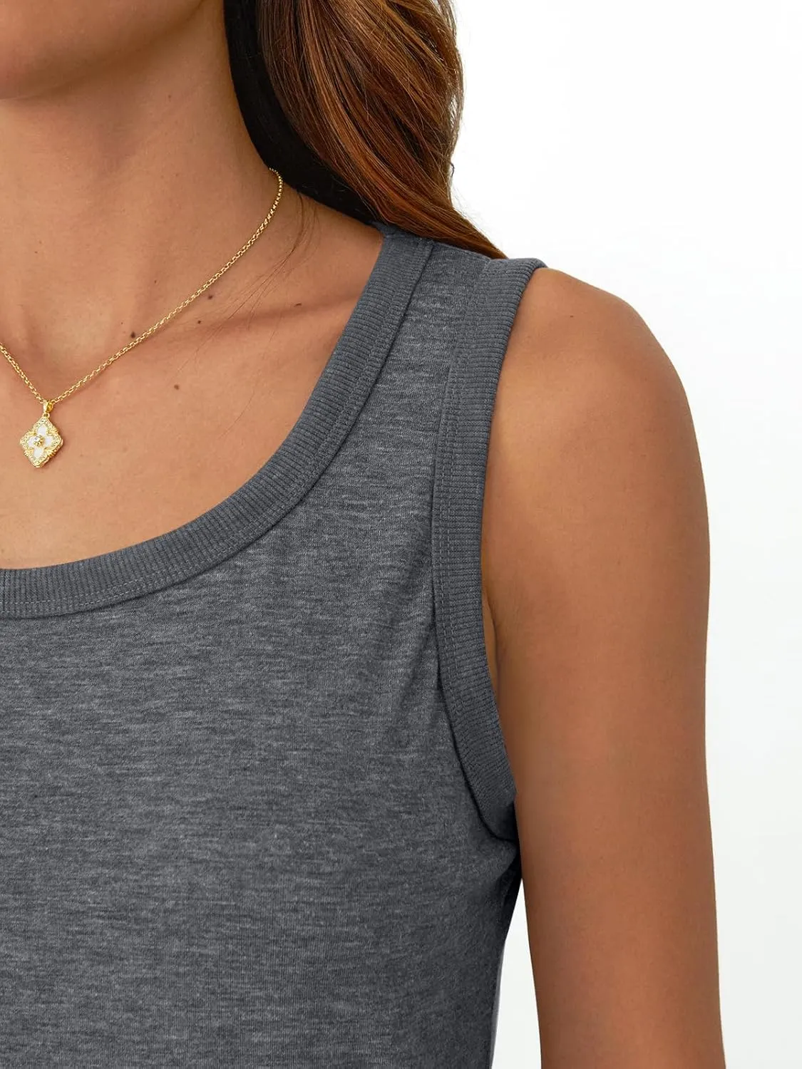 Dealmore Womens Loose Fit Casual Flowy Square Neck Tank Tops Trendy Sleeveless Summer Tops Clothes Outfits 2025