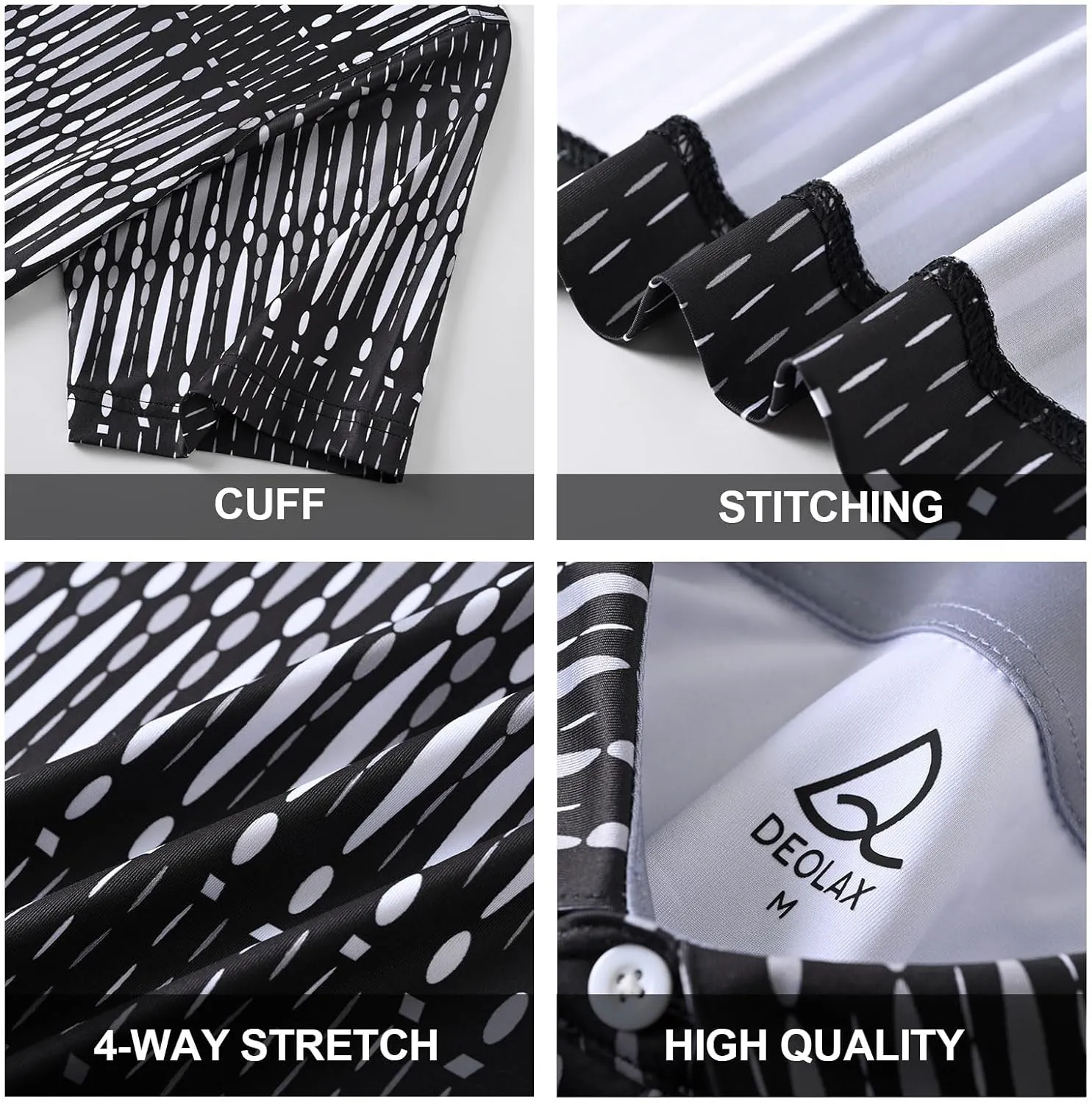 DEOLAX Mens Polo Shirts Classic Striped Golf Polo Shirts Short Sleeve Dry Fit Performance Wicking Moisture Polo Shirt for Men