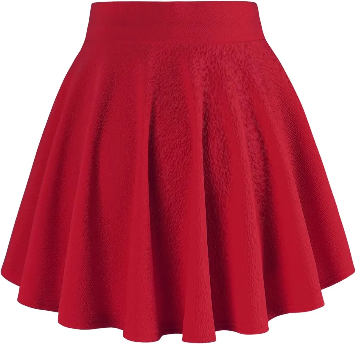 DJT Women's Basic Versatile Casual Stretchy Flared Pleated Mini Skater Skirt with Shorts