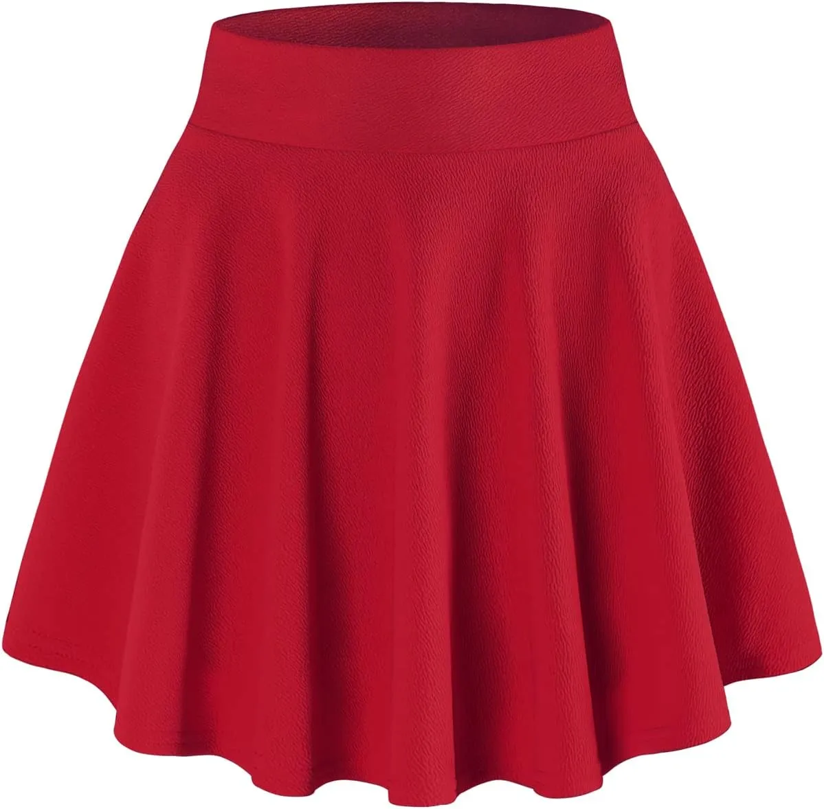 DJT Women's Basic Versatile Casual Stretchy Flared Pleated Mini Skater Skirt with Shorts