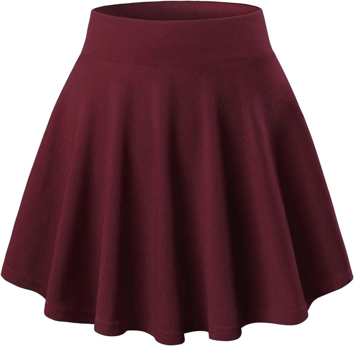 DJT Women's Basic Versatile Casual Stretchy Flared Pleated Mini Skater Skirt with Shorts