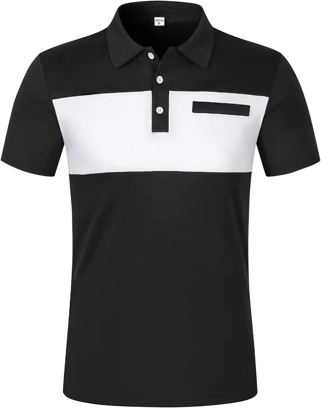 DOPOCQ Polo Shirts for Men Casual Business Fashion Color Block Polo Shirts Plus Size Lapel Golf Basic Henley Shirts