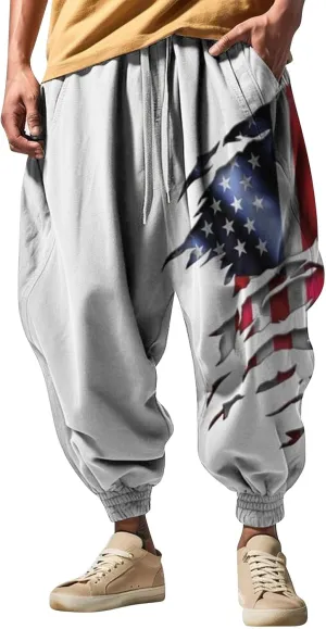 Drawstring Elastic Waist Baggy Sweatpants Trousers Sweatpants Men Hippie Harem Pants Boho Pants