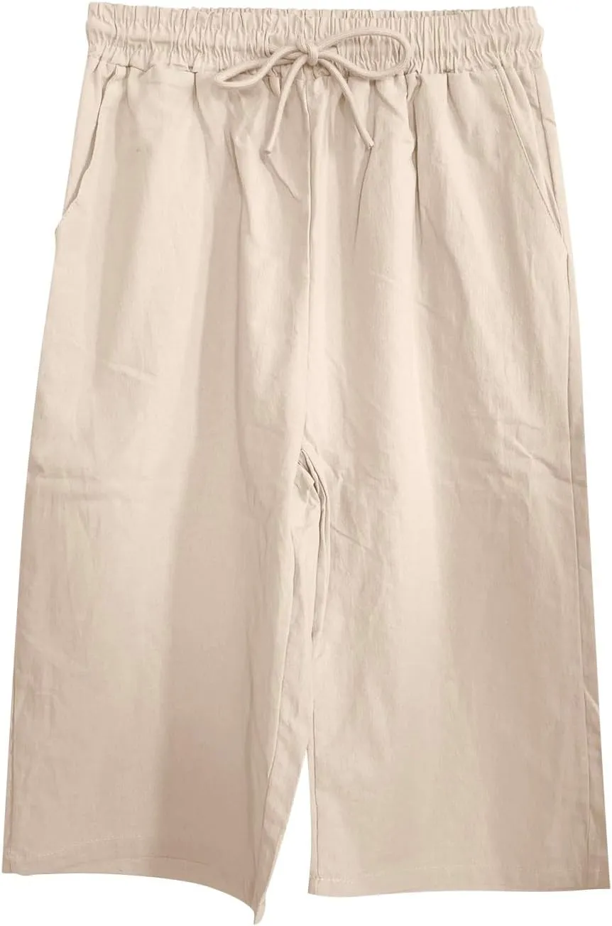 Drawstring Linen Pants Women 2025 Independence Day American Flag Print Family Print Pants Capri Pants 2025 Pants