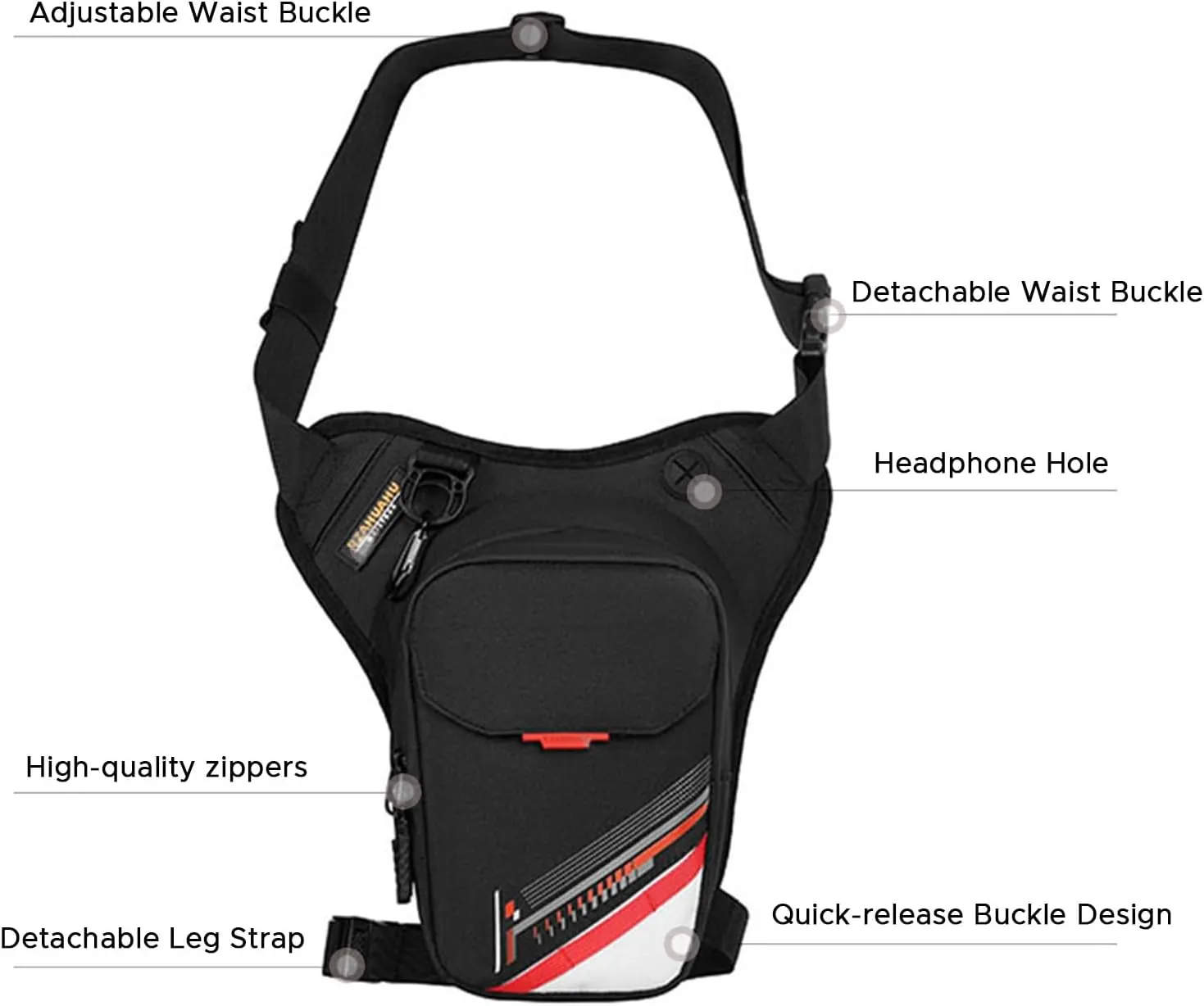 Drop Leg Bag for Men Women Motorcycle Riding Leg Pouch Waterrepellent Thigh Bag with Leg Strap Fanny Pack Waist Packs for Horse Riding, Hiking, Camping, Outdoor Travel