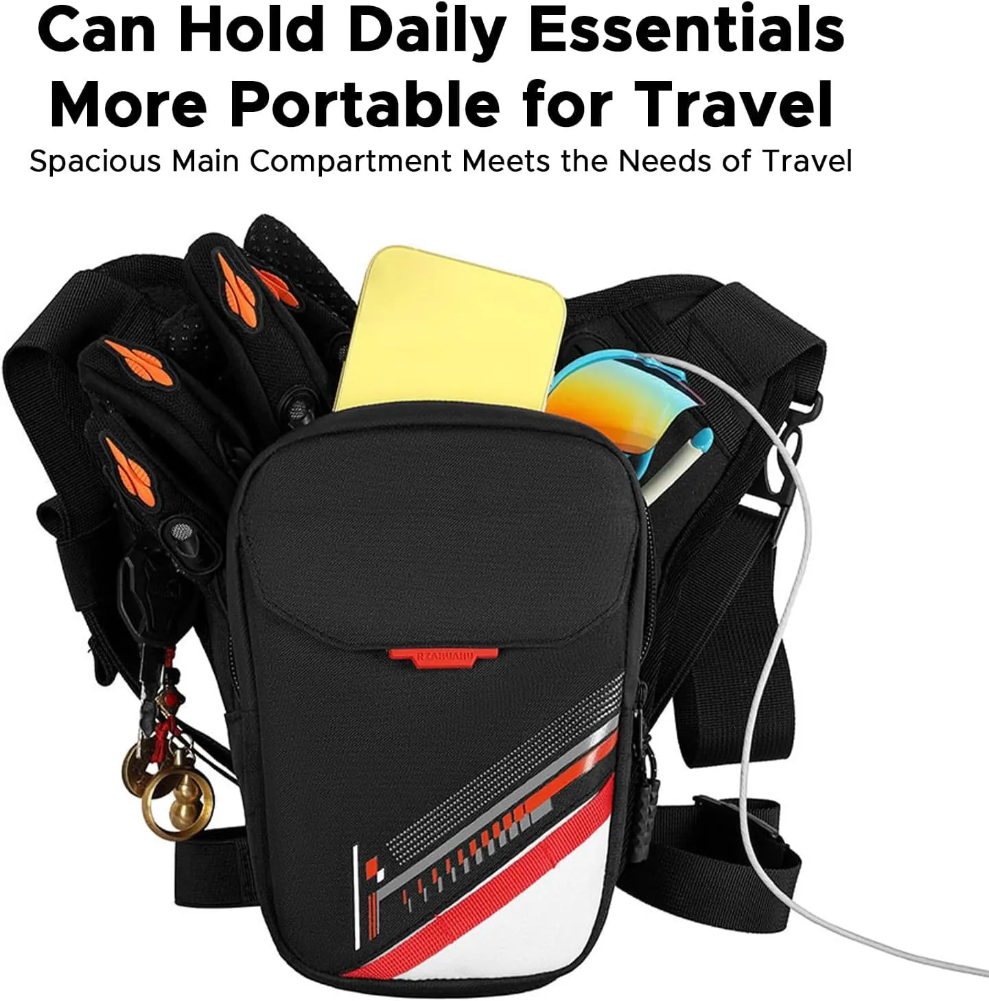 Drop Leg Bag for Men Women Motorcycle Riding Leg Pouch Waterrepellent Thigh Bag with Leg Strap Fanny Pack Waist Packs for Horse Riding, Hiking, Camping, Outdoor Travel