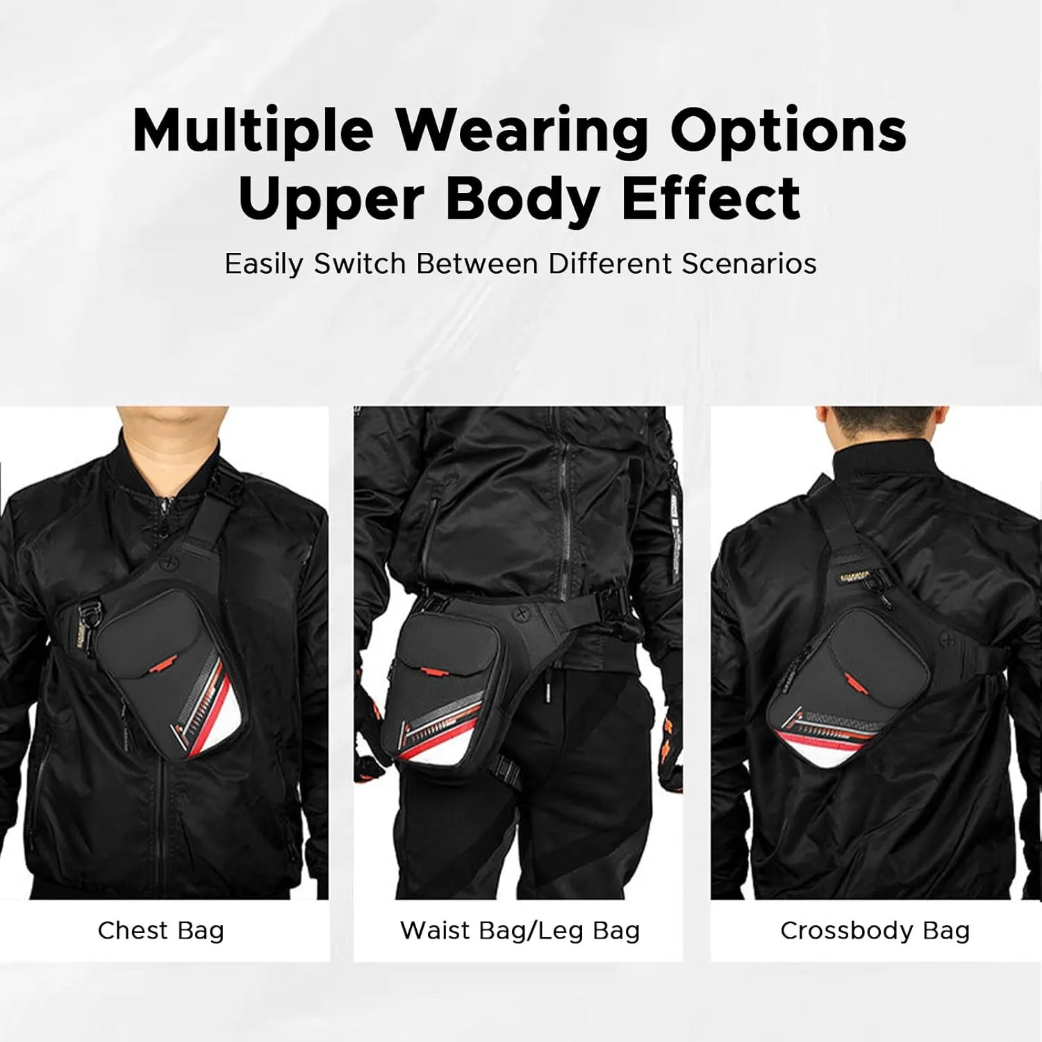 Drop Leg Bag for Men Women Motorcycle Riding Leg Pouch Waterrepellent Thigh Bag with Leg Strap Fanny Pack Waist Packs for Horse Riding, Hiking, Camping, Outdoor Travel