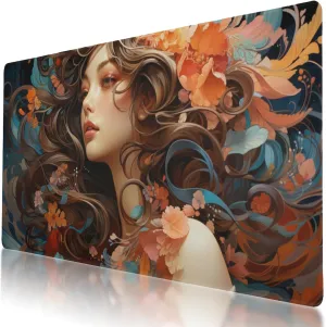 Durable Fountain Pen Design Mouse Pad 35.5 x 16 Inch with Non-Slip Base, Waterproof, Comfortable for Extended Gaming