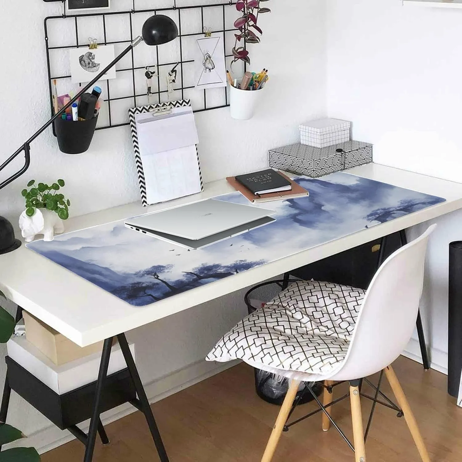 Durable Mountains and Waters Design Mouse Pad 35.5 x 16 Inch with Non-Slip Base, Waterproof, Comfortable for Extended Gaming