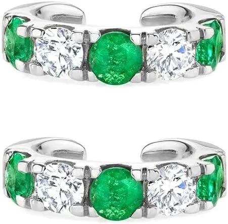 E Green Zircon Stud Hoop Drop Dangle Earrings For Women Gold Plated Ear Cuffs Women's Clip Earrings Jewelry 5sss