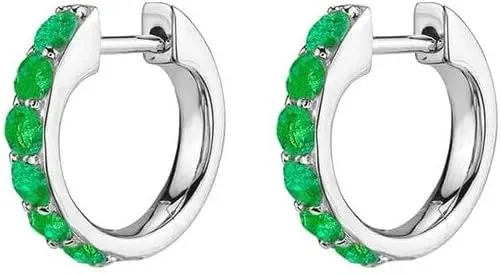 E Green Zircon Stud Hoop Drop Dangle Earrings For Women Gold Plated Ear Cuffs Women's Clip Earrings Jewelry 5sss