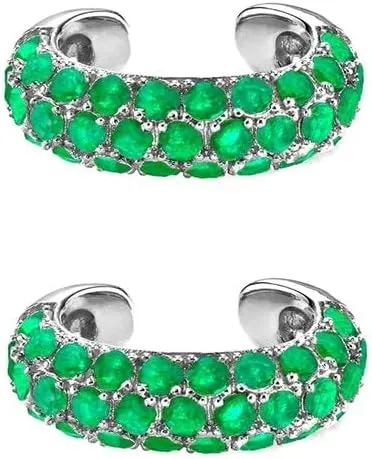 E Green Zircon Stud Hoop Drop Dangle Earrings For Women Gold Plated Ear Cuffs Women's Clip Earrings Jewelry 5sss