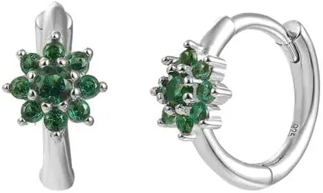 E Green Zircon Stud Hoop Drop Dangle Earrings For Women Gold Plated Ear Cuffs Women's Clip Earrings Jewelry 5sss
