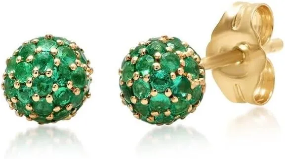 E Green Zircon Stud Hoop Drop Dangle Earrings For Women Gold Plated Ear Cuffs Women's Clip Earrings Jewelry 5sss