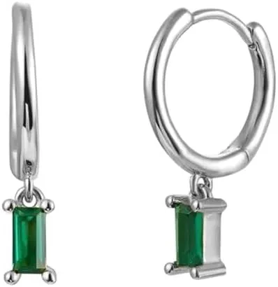 E Green Zircon Stud Hoop Drop Dangle Earrings For Women Gold Plated Ear Cuffs Women's Clip Earrings Jewelry 5sss