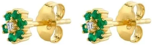 E Green Zircon Stud Hoop Drop Dangle Earrings For Women Gold Plated Ear Cuffs Women's Clip Earrings Jewelry 5sss