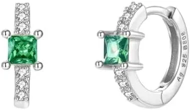 E Green Zircon Stud Hoop Drop Dangle Earrings For Women Gold Plated Ear Cuffs Women's Clip Earrings Jewelry 5sss