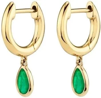E Green Zircon Stud Hoop Drop Dangle Earrings For Women Gold Plated Ear Cuffs Women's Clip Earrings Jewelry 5sss
