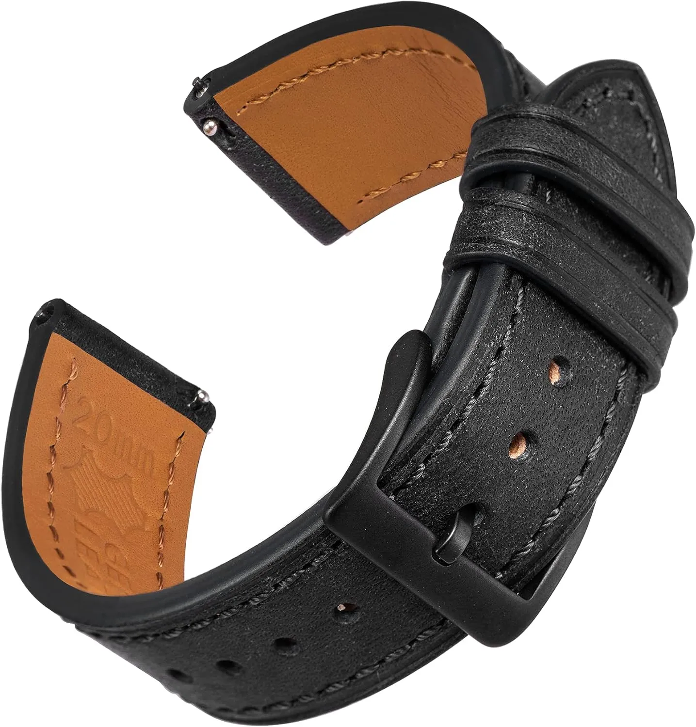 EACHE Quick Release Premium Leather Watch Bands for Men & Women,Italy Top Grain Special Effect Frosted Leather Watch Straps 18mm 20mm 22mm