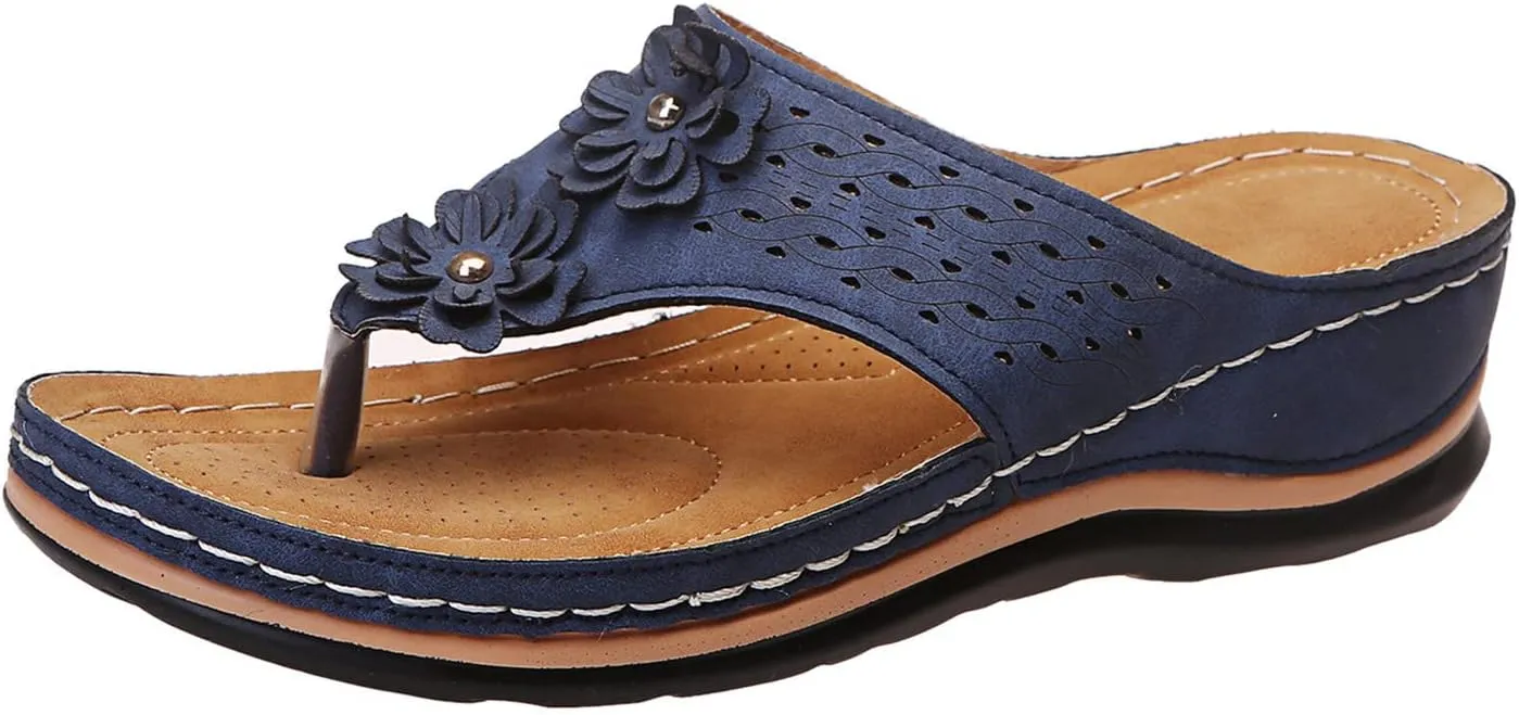 Eduavar Womens Sandals Comfortable, Sandals Women Comfortable Flip Flops with Arch Support Summer Beach Sandals Slippers