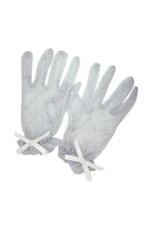 Eliza Blue Victoria Bow Gloves
