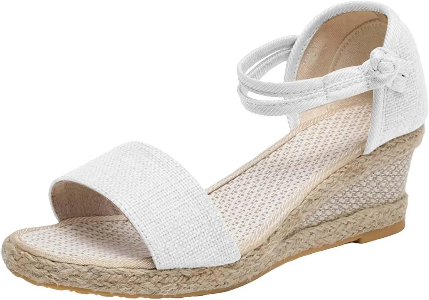 Espadrilles Wedges For Women Open Toe Low Heel Beach Sandals Slip On Ankle Strap Dress Shoes Fashion Platform Boho Sandals