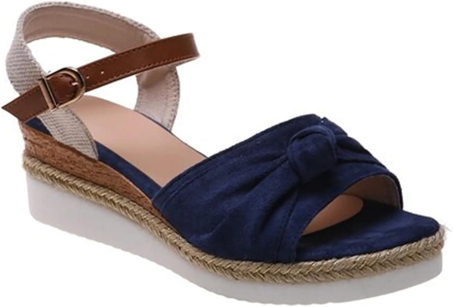 FFMA Sandals for Women Summer Orthopedic Platform Wedge Sandals Flat 2023 Open Toe Ankle Strap Espadrilles Sandals Casual Strappy Slip on Sandals Beach Boho Sandals