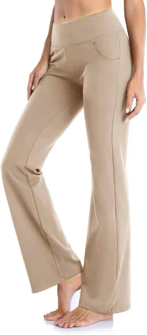 Flare Yoga Pants For Women Long Workout Legging Bell Bottom High Rise Stretch Bootcut Pull On Casual Lounge Trouser