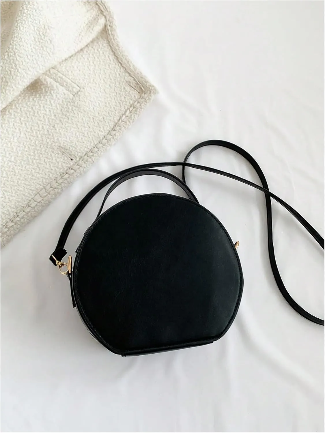 Floerns Women's Small Crossbody Bag Round Bag Crocodile Leather Circle Handbag