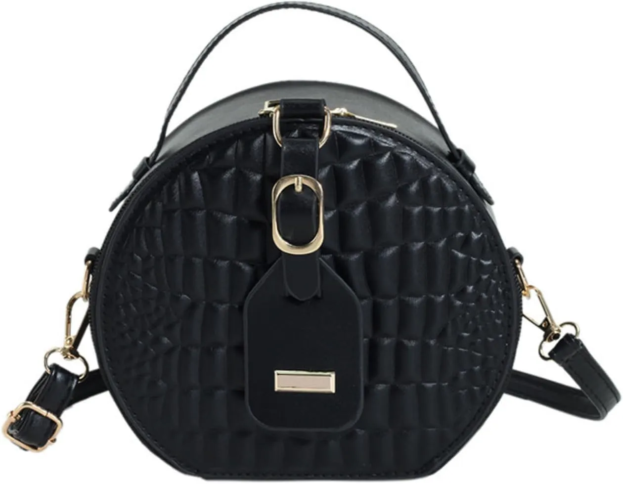 Floerns Women's Small Crossbody Bag Round Bag Crocodile Leather Circle Handbag