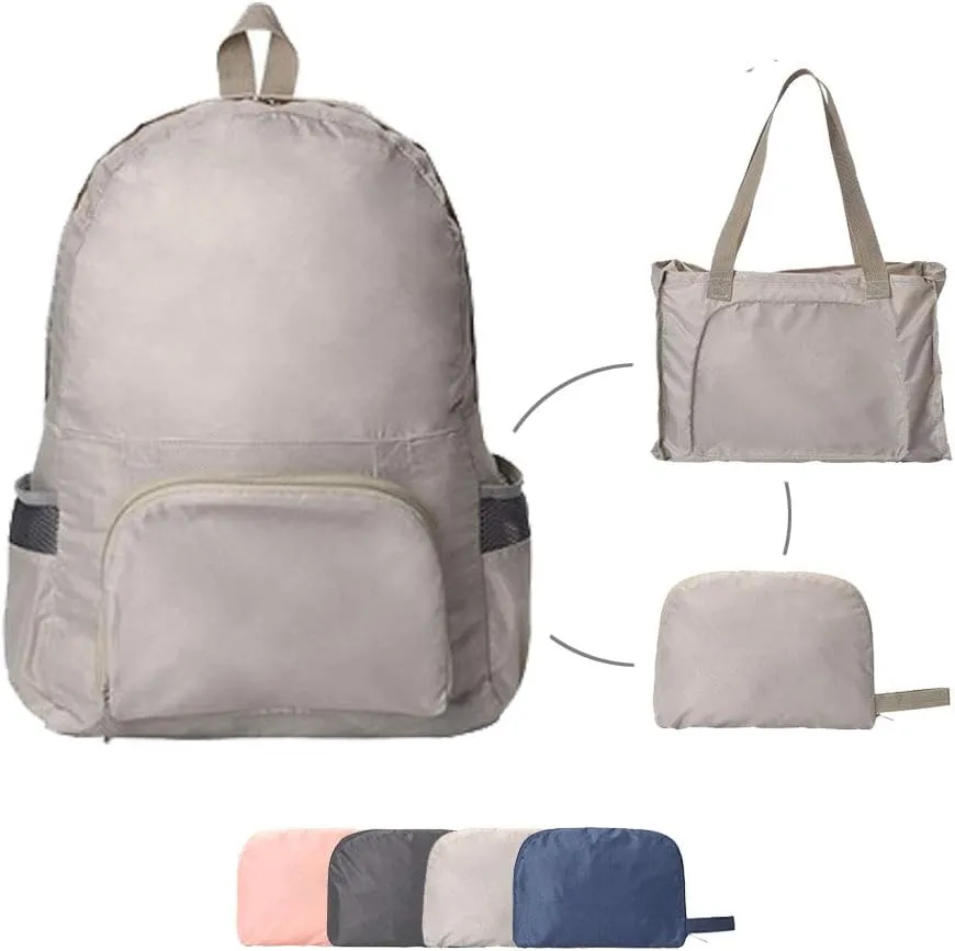 FOLDABLE LIGHTWEIGHT DURABLE TRAVEL BACKPACK | PACKABLE BACKPACK | DAYPACK (Beige)